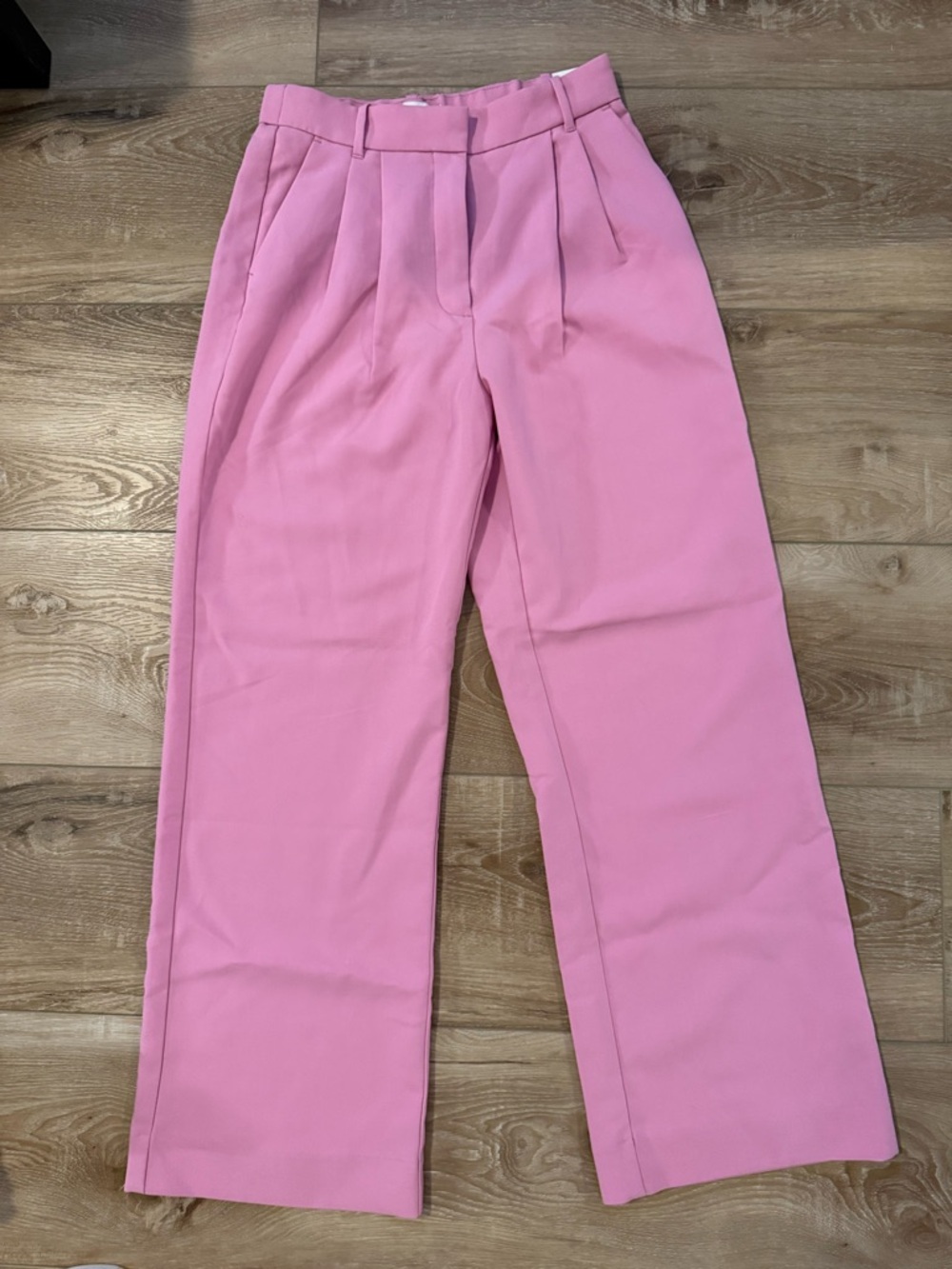 Abercrombie & Fitch Pink High-Waist Wide Leg Trousers